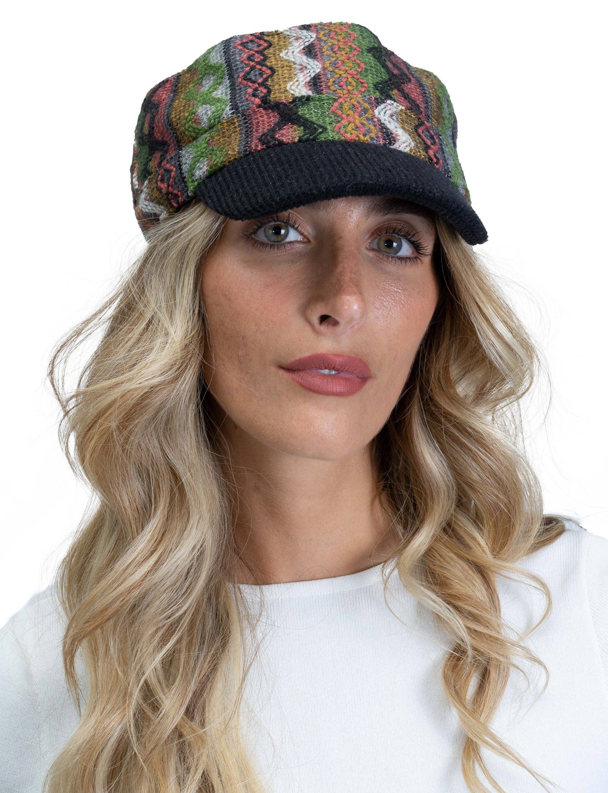 Magid - Wholesale Newsboy/Schoolboy Hat - Women's - Magid Geometric Print Cadet Cap5