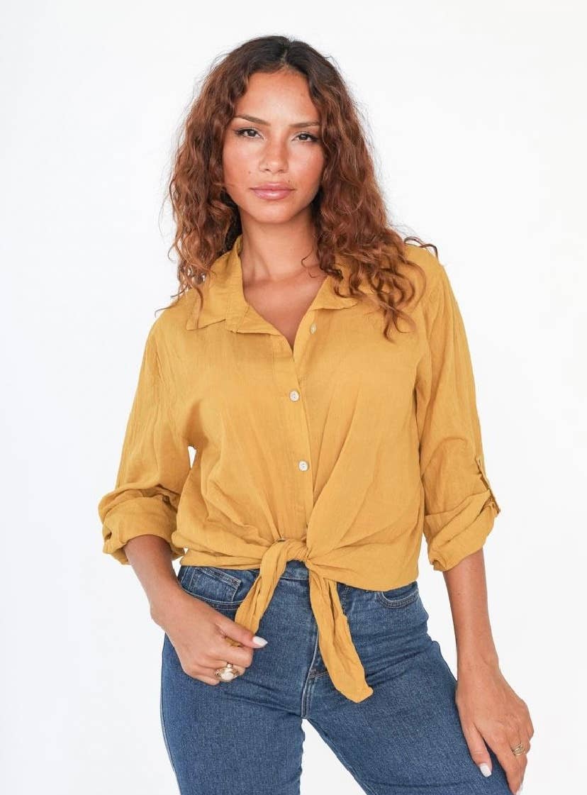 LINEN & COTTON HOUSE – wholesale Tröja med knappar – Dam – BUNDEN BOMULLSSKJORTA 42602 25