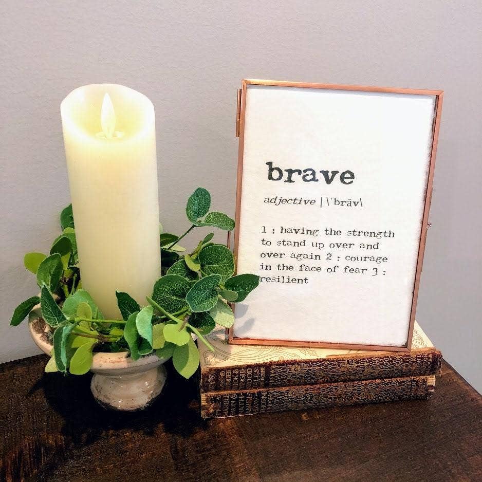 Alison Rose Vintage - Wholesale Art Print - brave definition print in typewriter font on handmade paper2