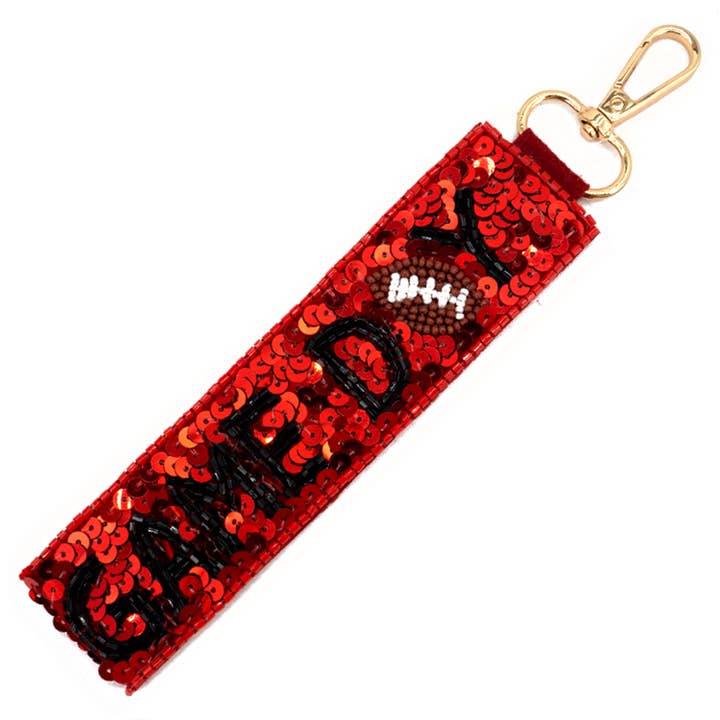 SP Sophia Collection - Wholesale Keychain - Women's - Game Day Seed Beaded Sequin Football Keychain 5