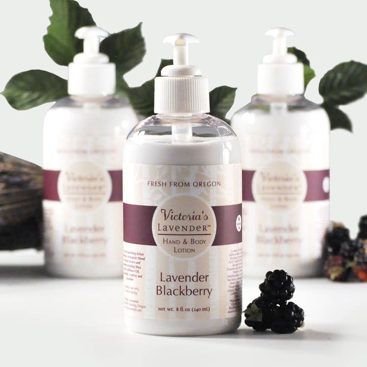 Hånd og krop Lotion-Blackberry Lavendel for engroshandel hos Victoria's Lavender, LLC