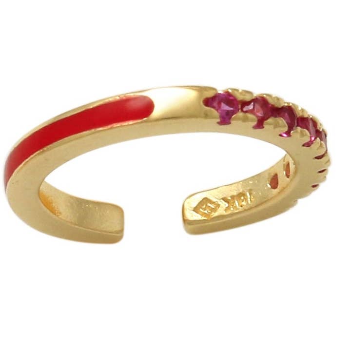 Ear cuff minimalista de oro macizo de 10kt con circonita cúbica. para venta al por mayor de Zahav Jewelry