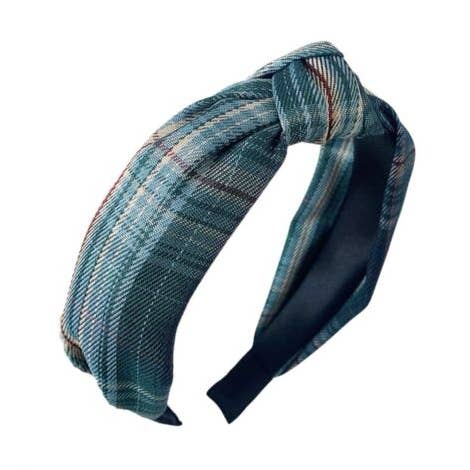 Dunkelgrünes kariertes Haarband//Stirnband für den Großhandel von Fleur de lys collections