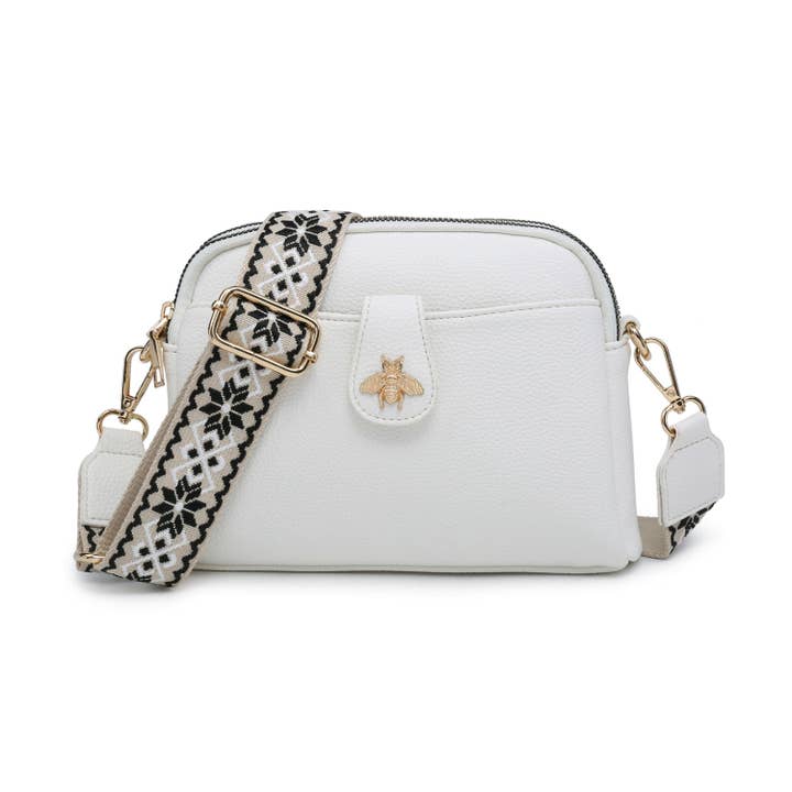 Papaya Fashion Ltd - Wholesale Crossbody bag – Women's - B23002 Bee Cross Body Handbag with double zip top sections13