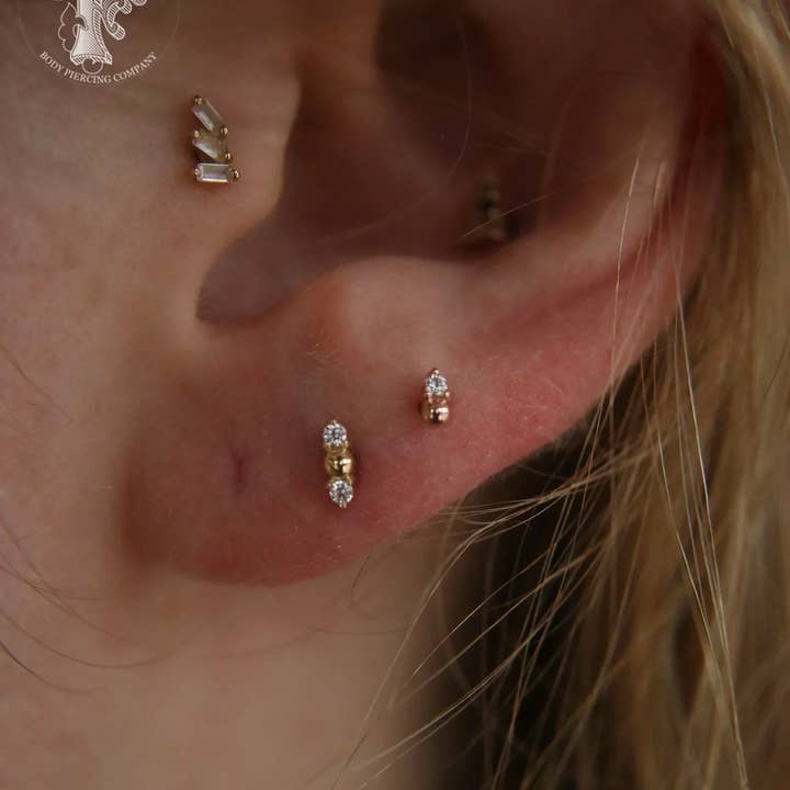 Piercing-zone - Wholesale Single Earring - Babe – CZ Dot – 14K Gold Threadless End3