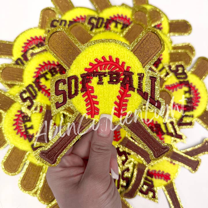 ABLNco - Wholesale Patch - softball bat chenille glitter patch trucker hat patches