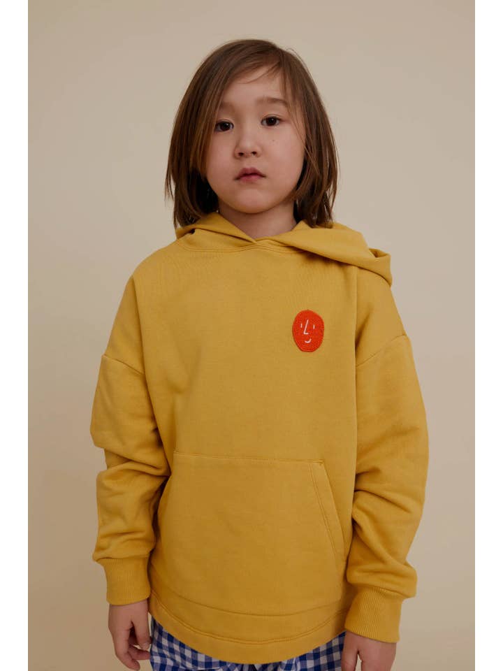 Yellow ORGANIC COTTON SWEATSHIRT WITH A HOODIE for wholesale on Faire