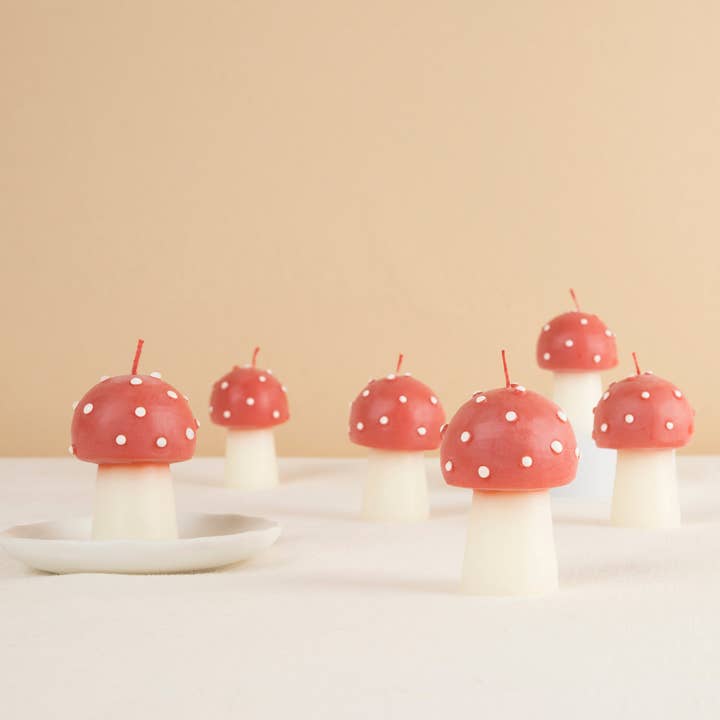 Mini Mushroom Candles for wholesale by Meri Meri