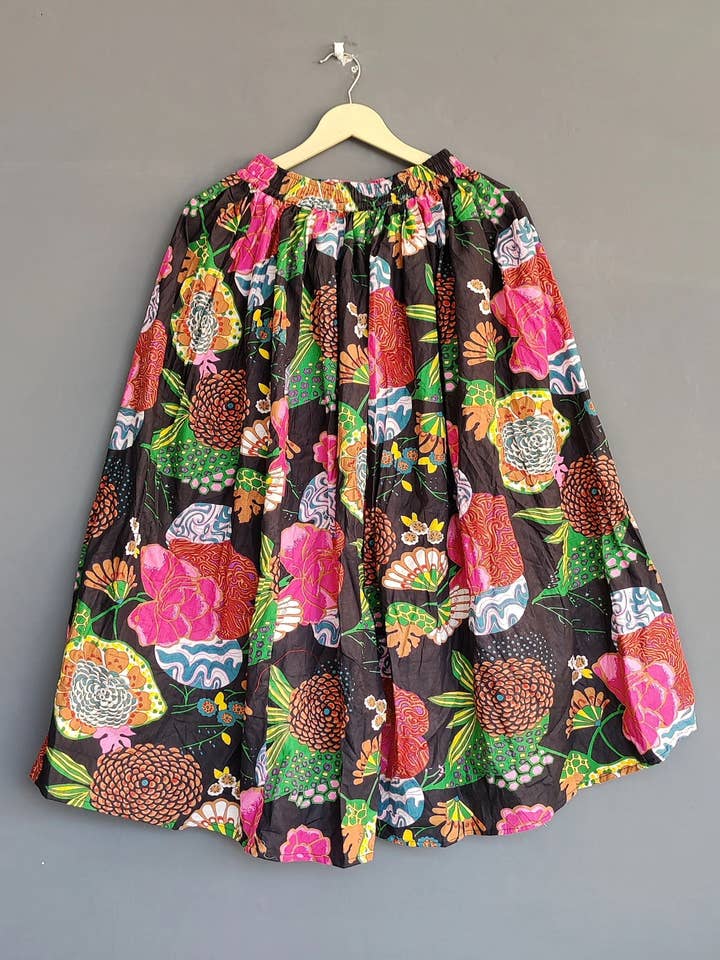 Floral Summer Cotton Skirt Casual Plus Size Skirt for wholesale by bhavnas boutique