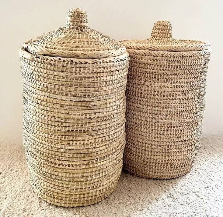 High crafty - Vendita all'ingrosso Cesti della biancheria - 🧺 Cesto per biancheria in vimini con coperchio – Fatto a mano in Marocco0