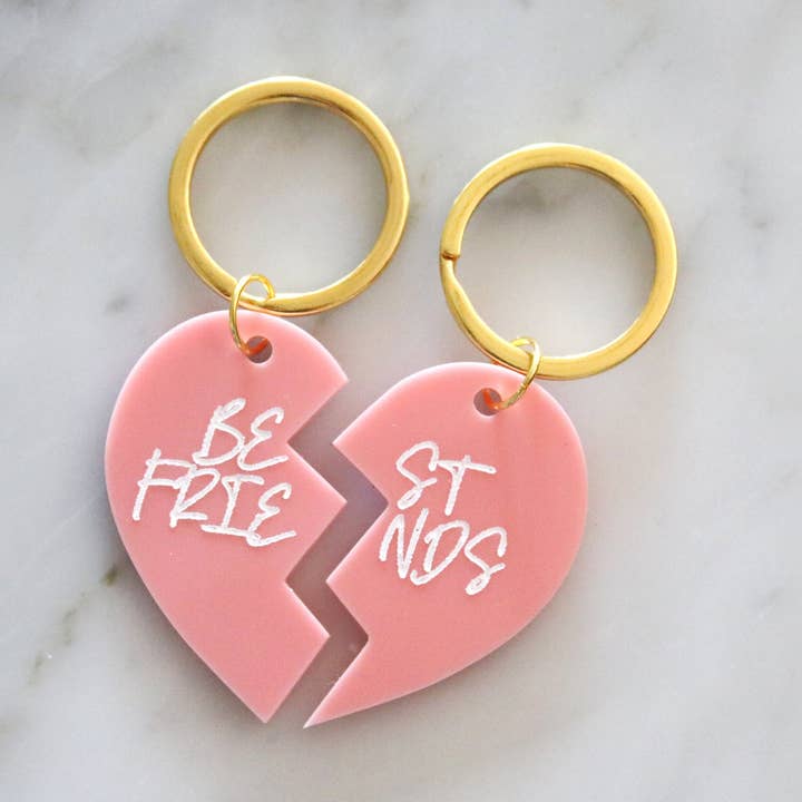 colorful best friends heart keychain | CHOOSE YOUR COLOR for wholesale by Everthine Designs