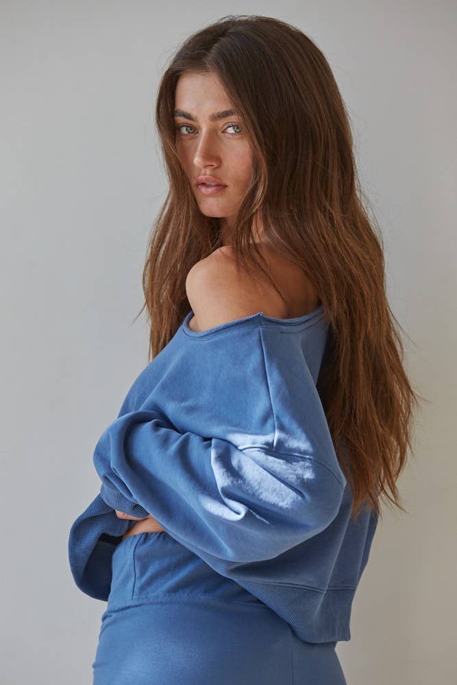 By Together - Wholesale Sweatshirt - Women's - L8591 | Knit Cotton Polyester Garment Washed Pullover 5