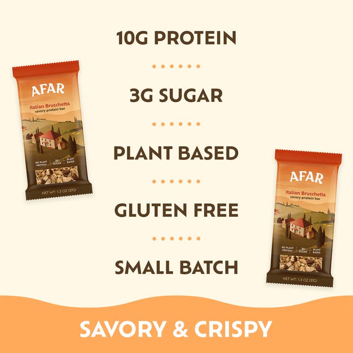 Afar Foods - Wholesale Snack Bar - Savory Protein Bar - Italian Bruschetta Flavor2