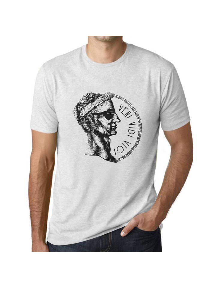 ULTRABASIC - Graphic Men's Veni Vidi Vici T-Shirt Printed Letters Vintage White for wholesale on Faire