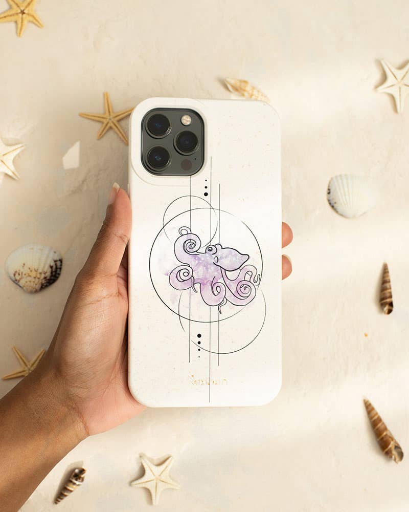 Redhan - Wholesale Phone Case - Women's - Biodegradable and Eco-friendly Phone Case in white - Octopus2
