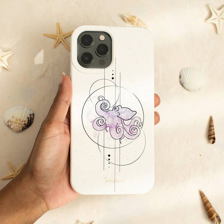 Redhan - Wholesale Phone Case - Women's - Biodegradable and Eco-friendly Phone Case in white - Octopus2