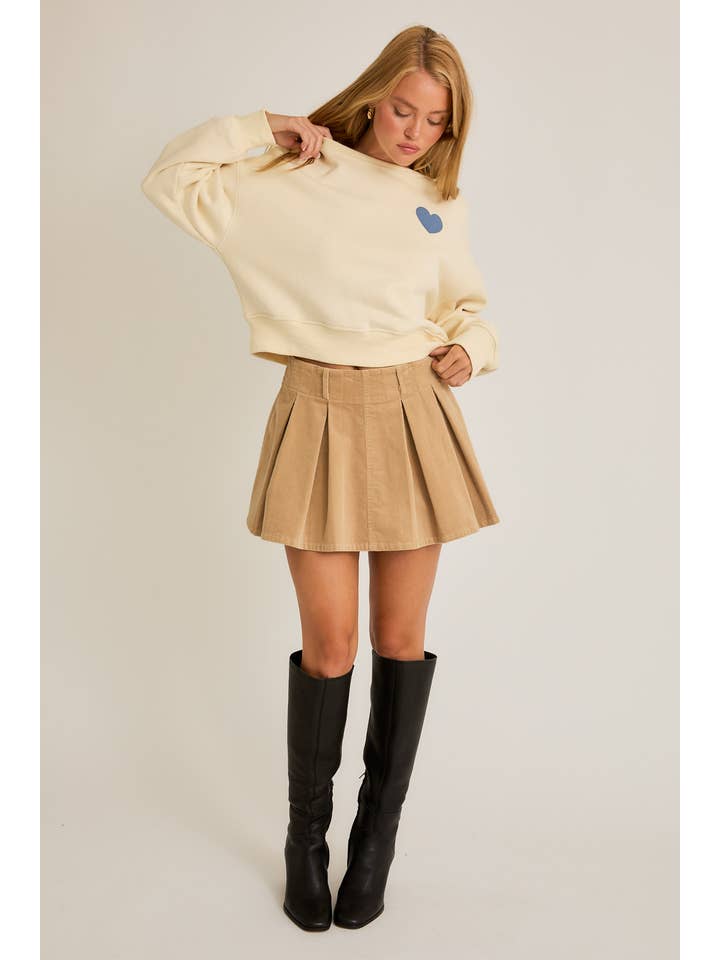 CREAM BOXY CROP SWEATSHIRT for wholesale on Faire