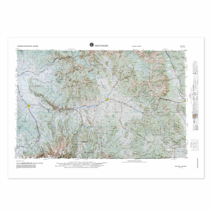 Montrose, CO Raised Relief Map af Hubbard for engroshandel hos Map Shop