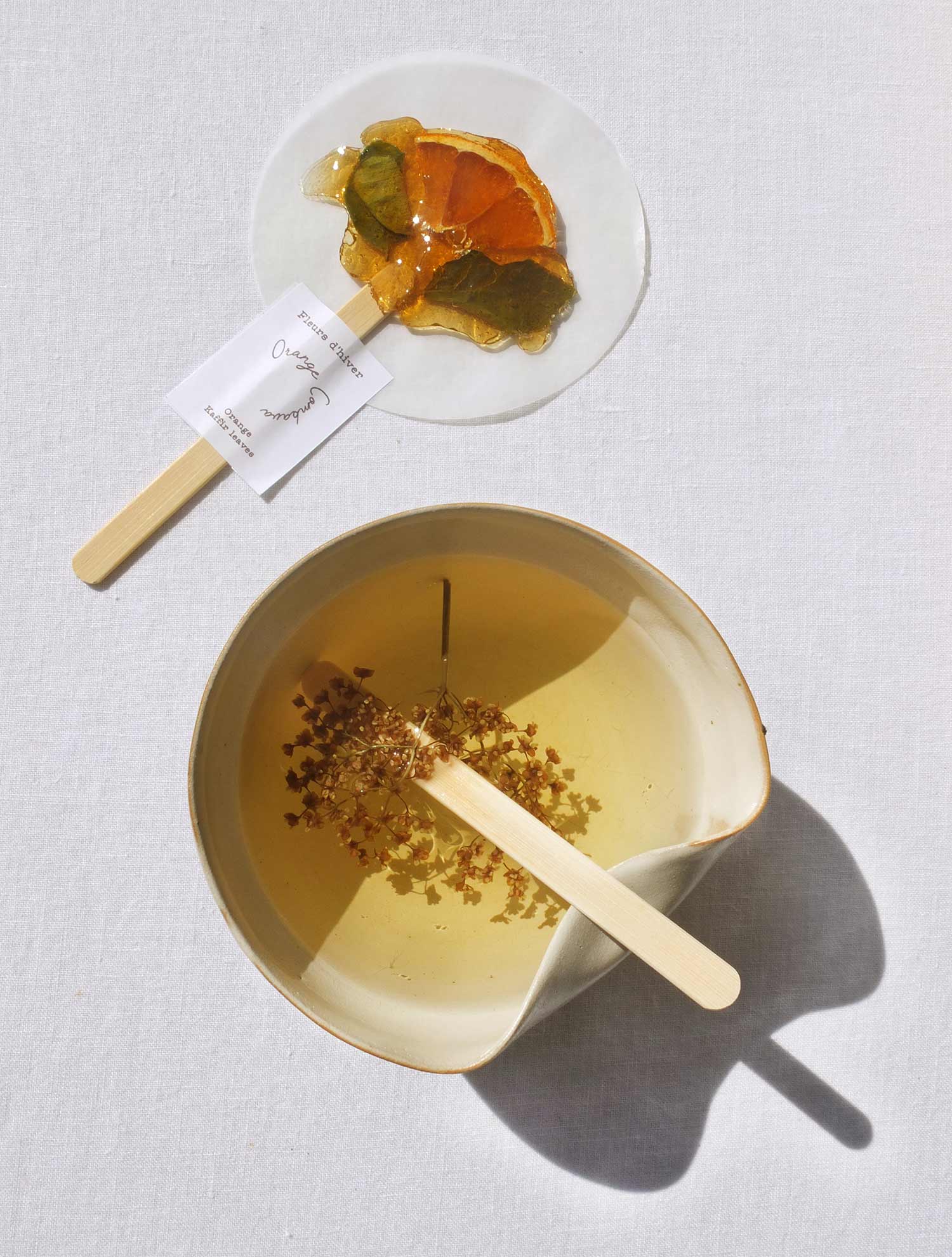 Fleurs d'hiver – wholesale Loose tea – Infusion lolly - Orange & Kaffir leaves1