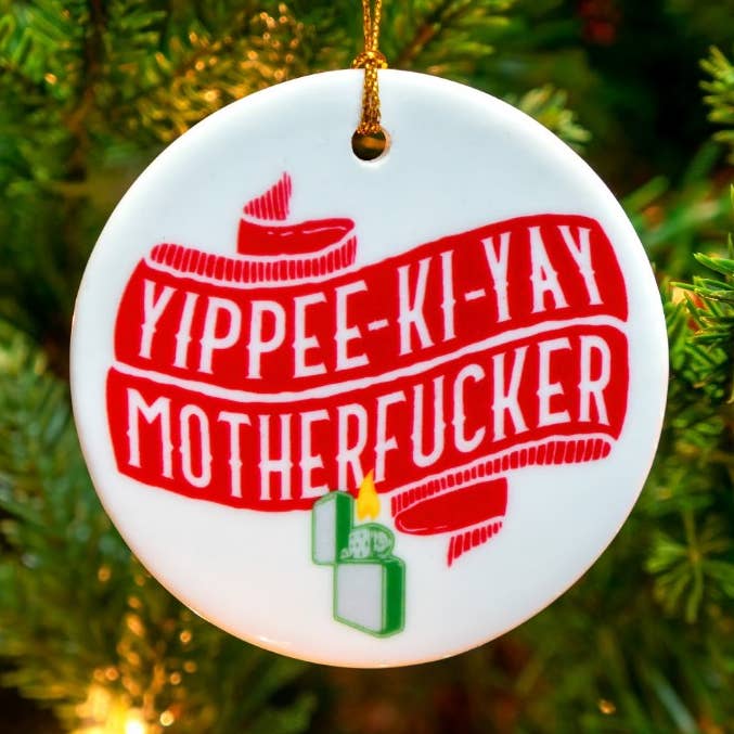 Yippee Ki Yay Die Hard Christmas Ornament for wholesale by American Brand Studio