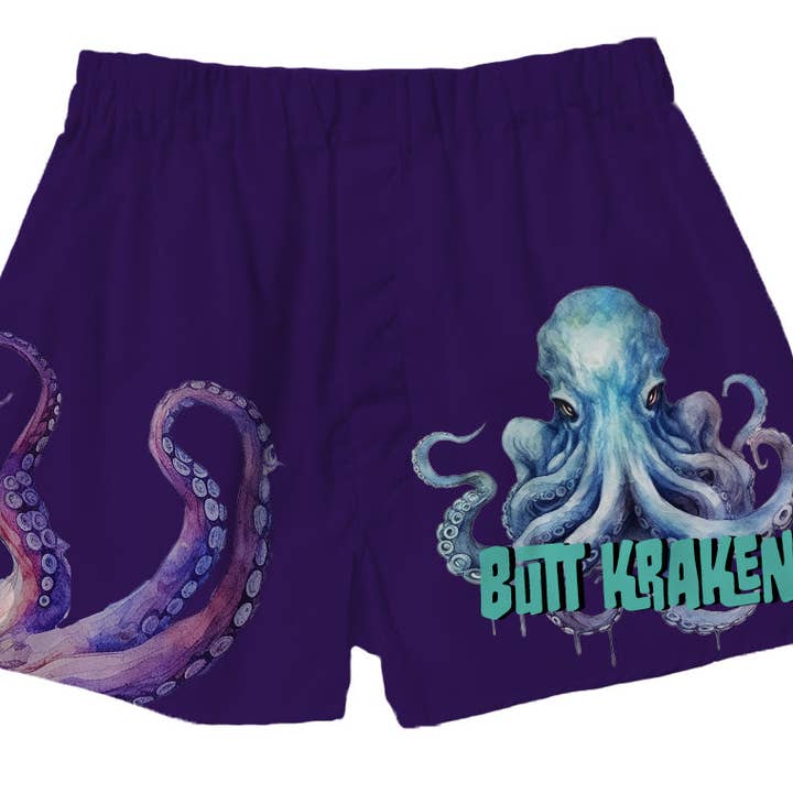 BRIEF INSANITY - Wholesale Sleepwear Bottom - Unisex - Butt Kraken Octopus Boxer Shorts