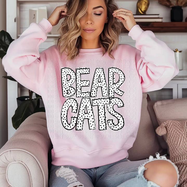 K and M Designs - Vendita all'ingrosso Decalcomania a sublimazione - Trasferimento DTF della mascotte Dottie Loo dei Bearcats