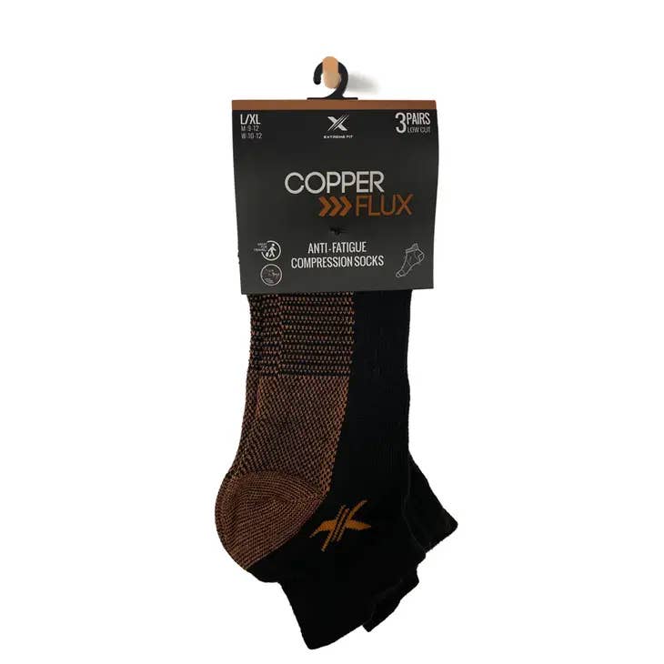 Negro CALCETINES DE COMPRESIÓN CON INFUSIÓN DE COBRE (3 PARES EMPAQUETADOS JUNTOS) de venta al por mayor en Faire3