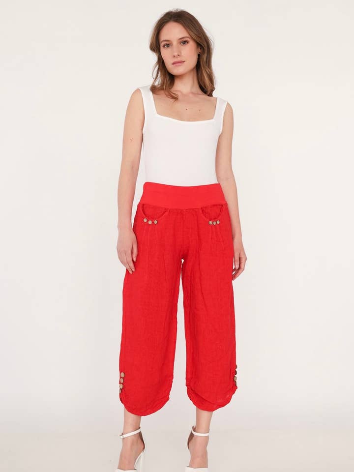 Pantalones cortos 100% LINO 66491 para venta al por mayor de la maison des fibres naturelles