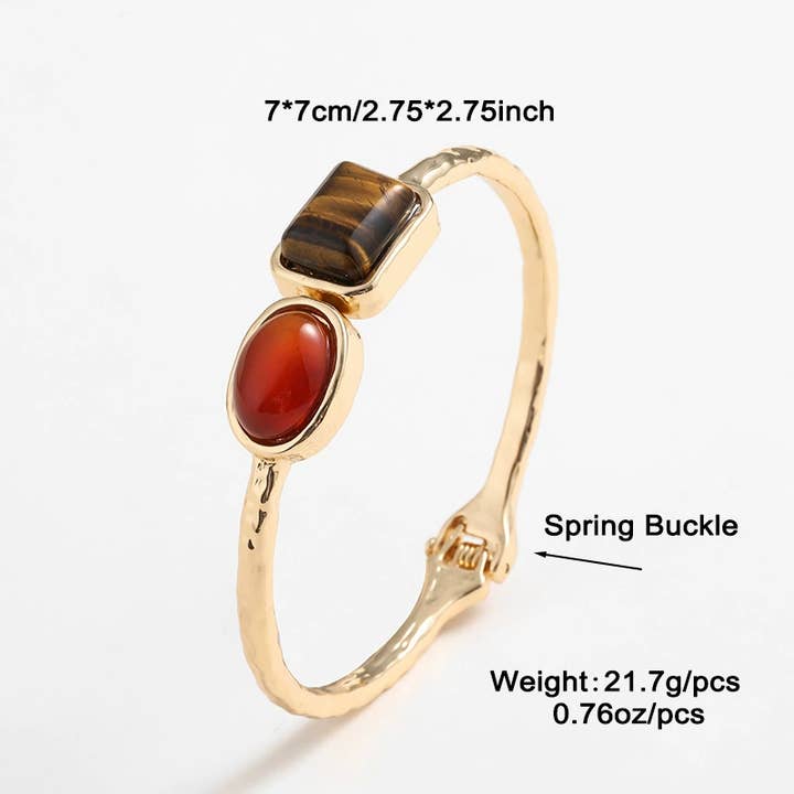 Little Trendy - Wholesale Cuff Bracelet - Zinc Alloy GEMSTONE & TURQUOISE BRACELET For Vacation
