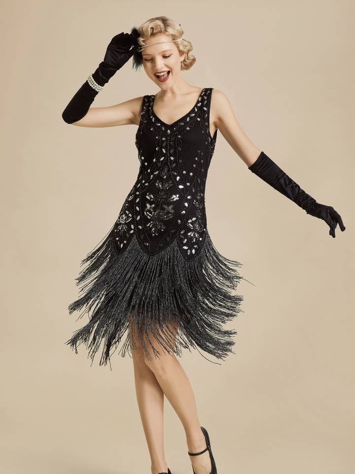 Embroidery Retro Midi Flapper Dress for wholesale by BABEYOND