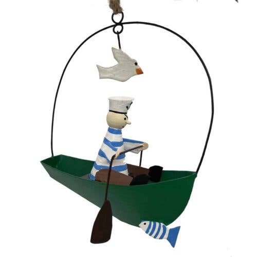 Santa and friends - Wholesale Ornament - Sailor rows in boat0