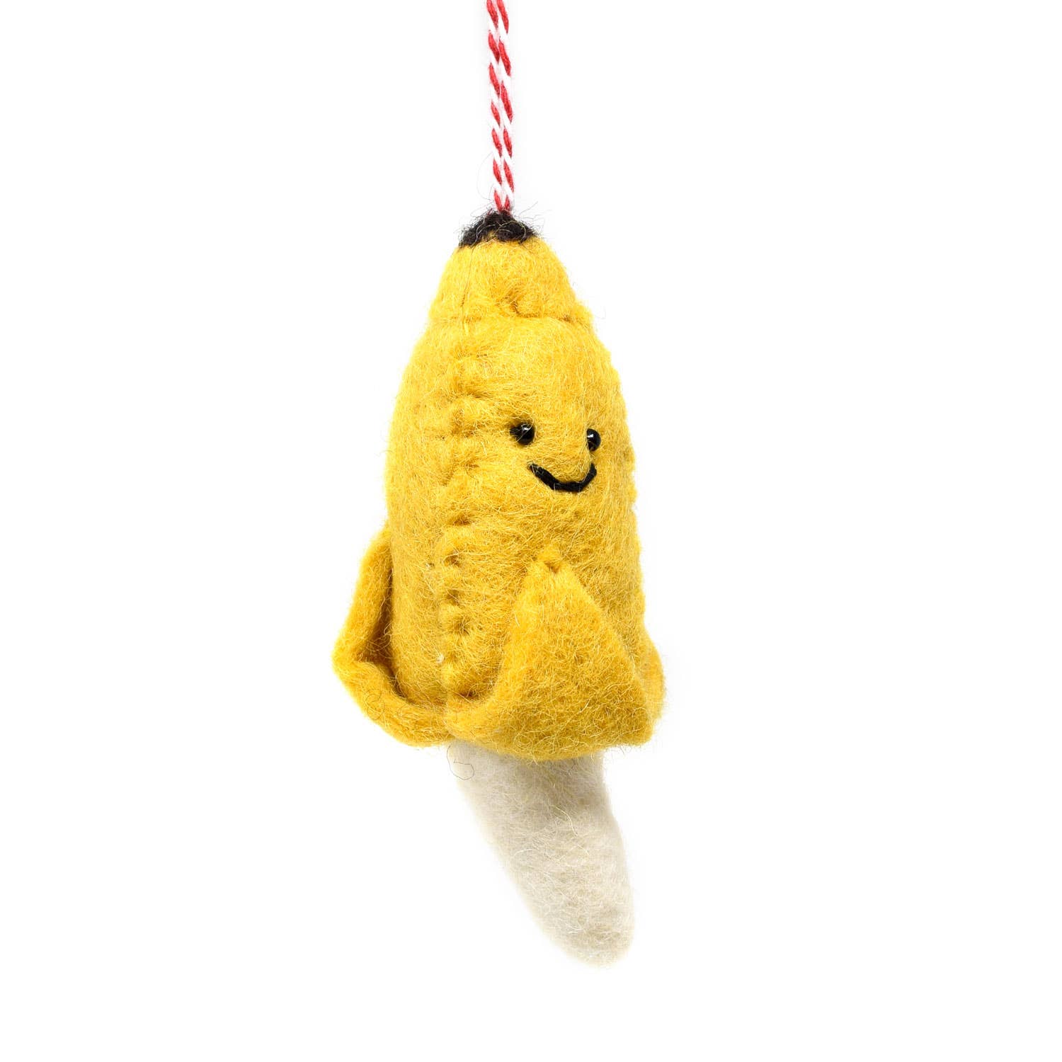 Black Yak Ltd - Vente Objets de décoration - Ornement de Noël banane en feutre - Décor 100 % laine0