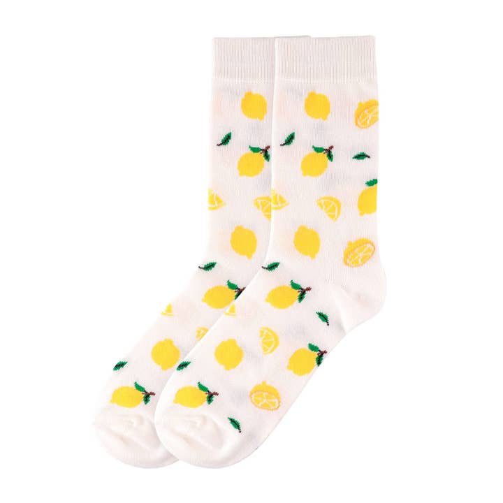 Selini New York - Wholesale Socks - Women's - Women's Zeisty Lemon Novelty Socks - LNVS19624-WH0