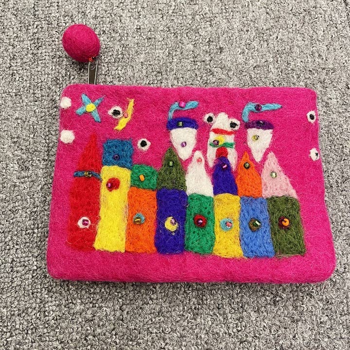 Tourtiwi - Wholesale Coin Purse - Women's - Adorable Felt Small Purses with Fairy - tale Town Motifs11