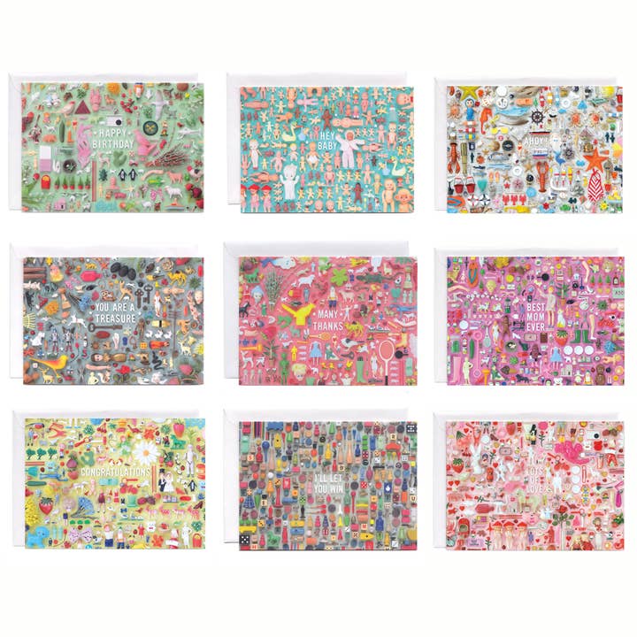 Tiny Things Kollektion | 9 Grußkarten-Sortiment für den Großhandel von Imaginary Animal