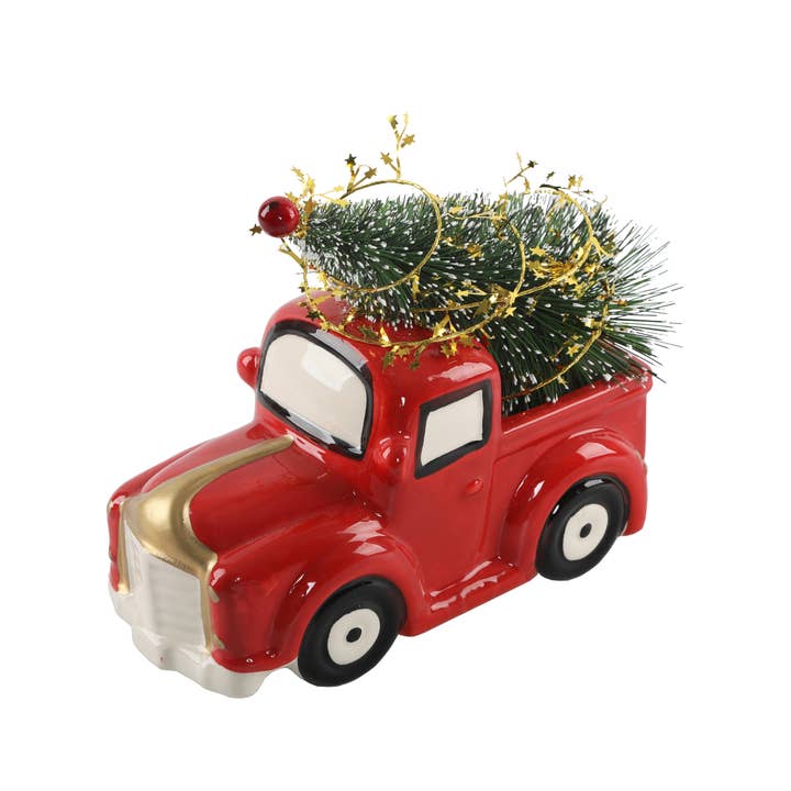 Flora Bunda Inc - Wholesale Christmas Decoration - Xmas Tree in Ceramic Red Truck