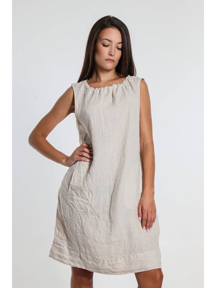 TINA Stephens Italy/Tees By Tina - Wholesale Dress - Women's - Devin Linen Shift Dress (DT119)