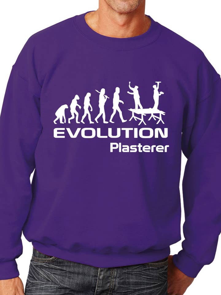 Evolution Of A Plasterer Job Work Unisex Sweatshirt Sizes S-XXL for wholesale by Print4U