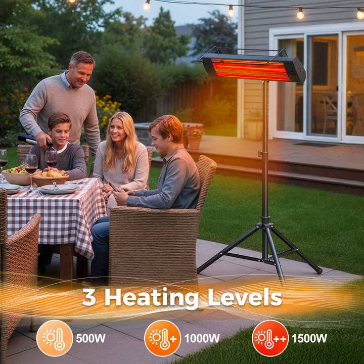 Heynemo - Wholesale Outdoor Ornament/Decor - 1500W Patio Heater with Wall, Ceiling, or Tripod Mount2