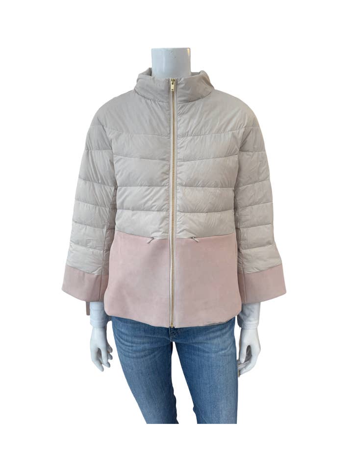 Veste Audrey en daim pour la vente par Cortland Park Cashmere