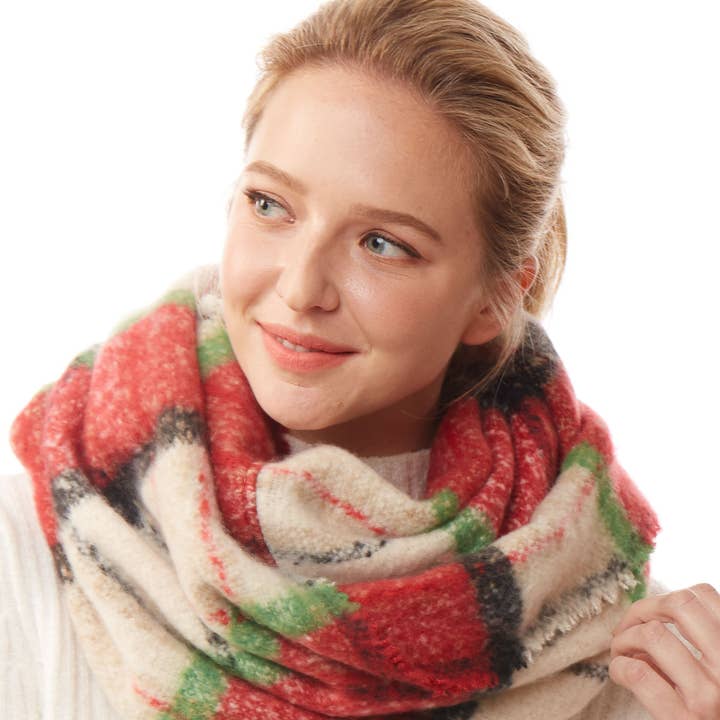 ÉCHARPE INFINIE À CARREAUX COLORÉS, LOF 1240 pour la vente par JOIA ACCESSORIES