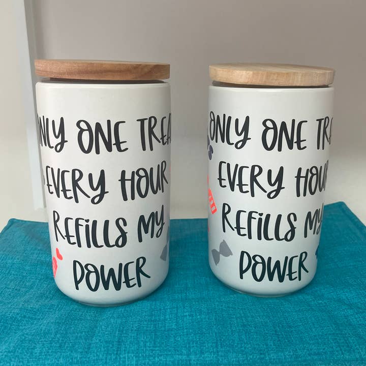 Leckerlieglas | Only 1 Treat every Hour refills my power für den Großhandel von pinkabell e.U.