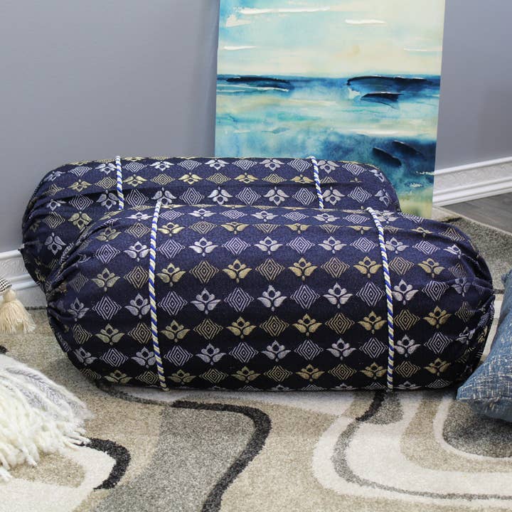 Almohada de Refuerzo Natural Geo Azul/Plata Gao Takiya (Juego de 2) para venta al por mayor de Natural Geo