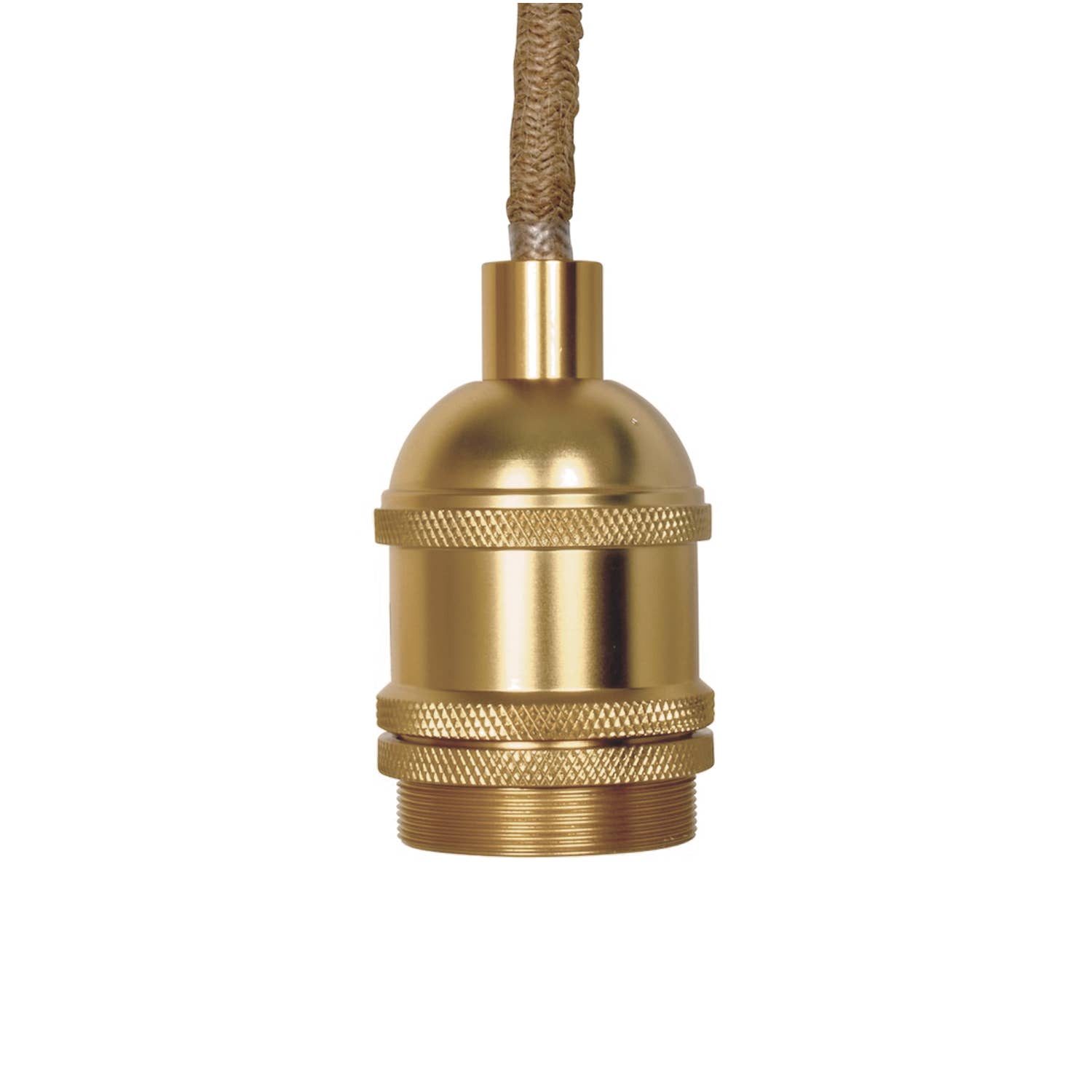 Opjet Paris - Wholesale Chandelier/hanging light - Satin gold socket suspension 110cm natural rope cable canopy1