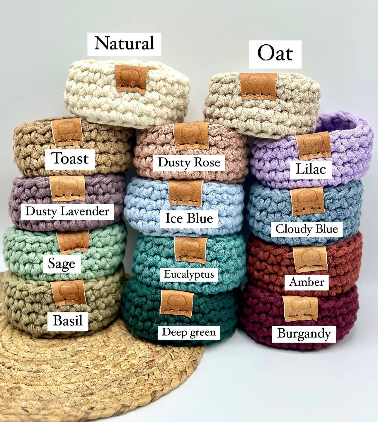 Lilly Bird Crochet - Wholesale Basket - Mini Oil basket / Trinket ( SOLID COLOR)2