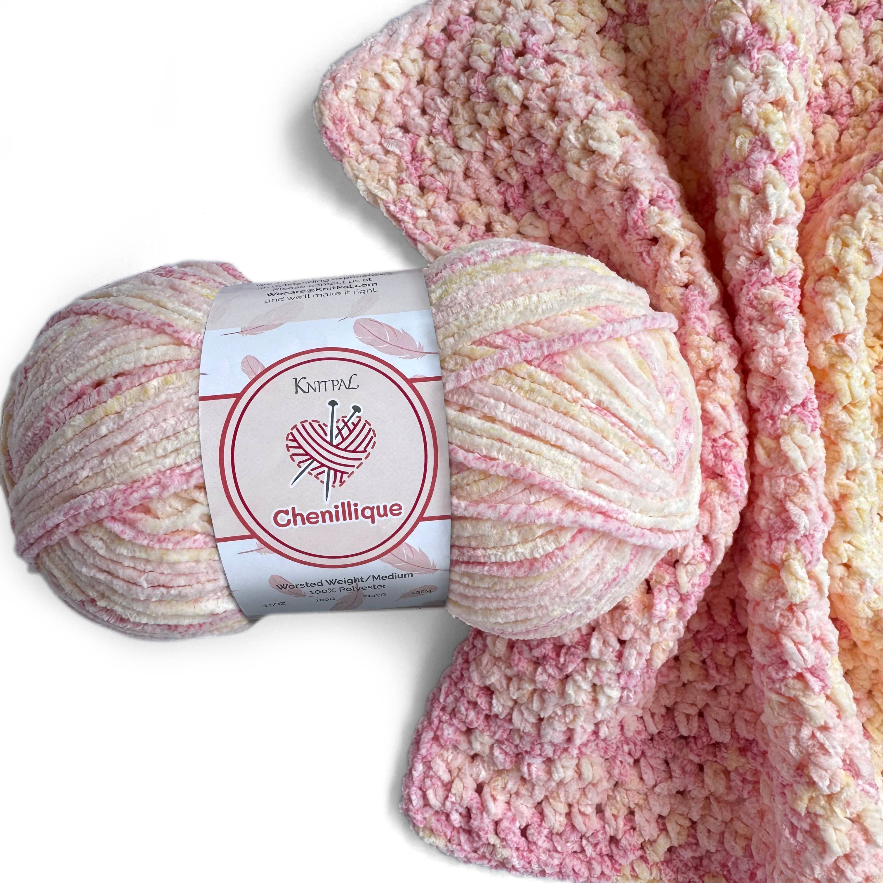 KnitPal - Wholesale Yarn - Chenillique Velvet Chenille Crochet Yarn - Worsted Weight 430