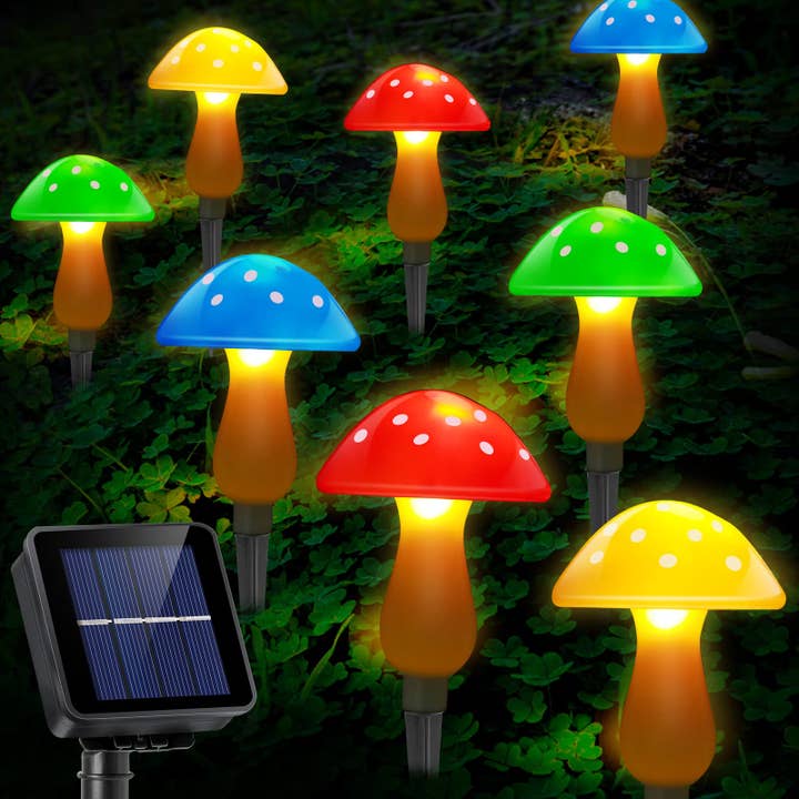 SmartYard Solar Mushroom Landscape Accent Light Glass Set of 3 Pack for wholesale by OutdoorSolarOutlet