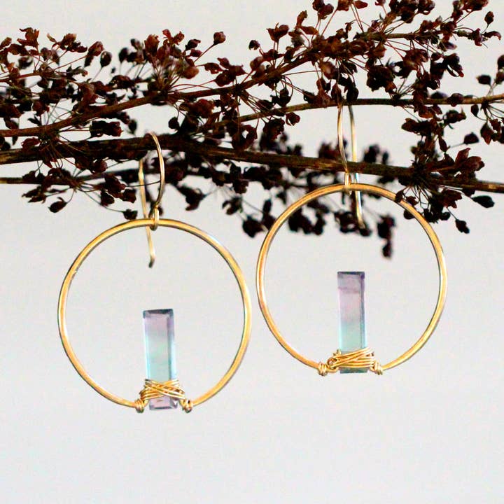 Saressa Designs - Wholesale Hoop Earrings - Sunrise Hoops - Fluorite1