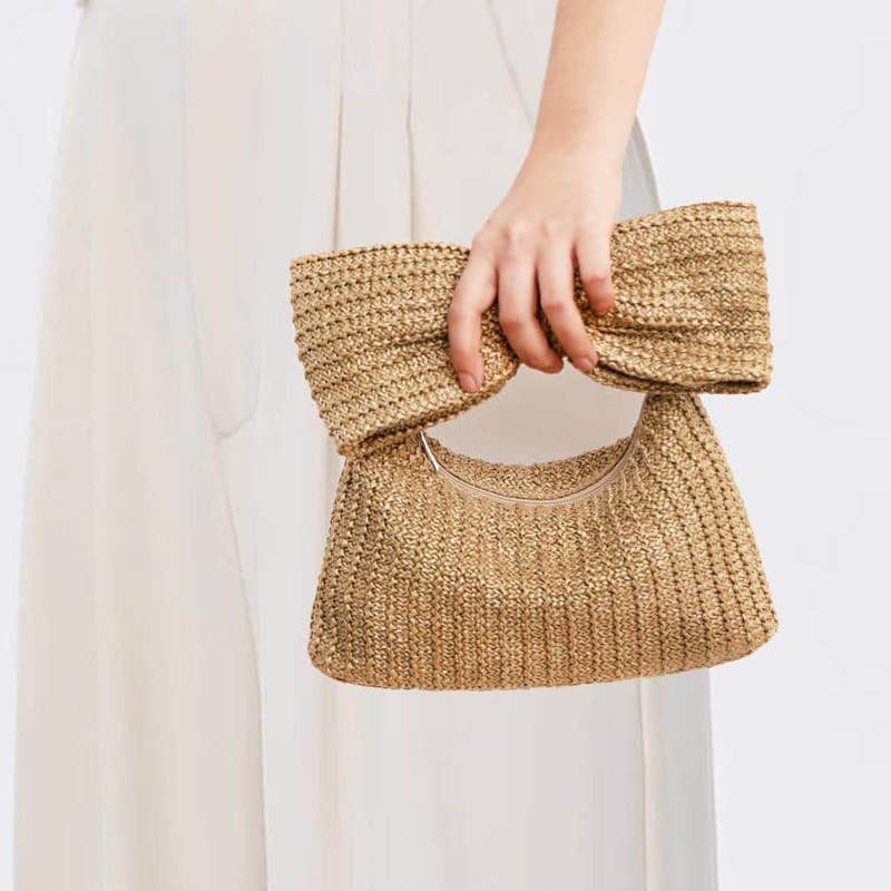 Little Trendy - Vente Pochette – femme - Sac à main Bow Straw, petit sac, pochette, sac à main pour femme1