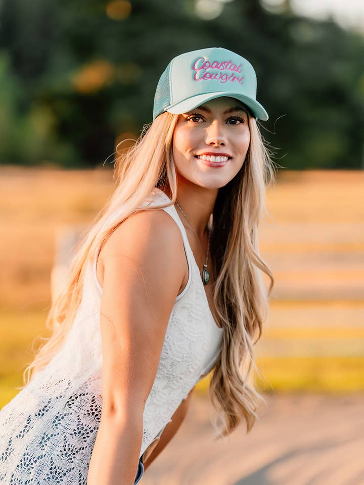 Coastal Cowgirl Embroidered Neon - Trucker Hat for wholesale by Taylor River Ranch